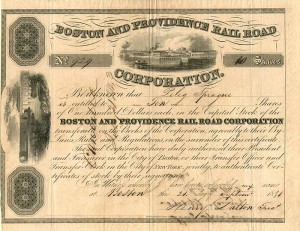 Boston and Providence Railroad Corporation - Stock Certificate